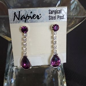 Napier Purple Stone Earrings